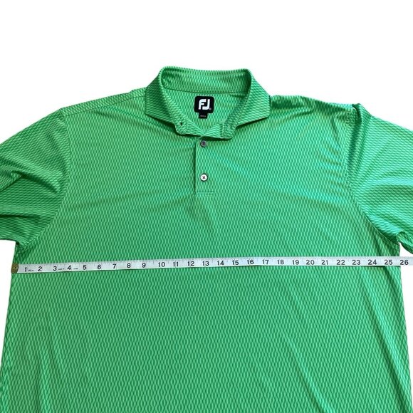 FOOTJOY POLO SHIRT GREEN SUMMER GOLF STRETCH PERFORMANCE MENS XL ABSTRACT PRINT - Picture 8 of 9